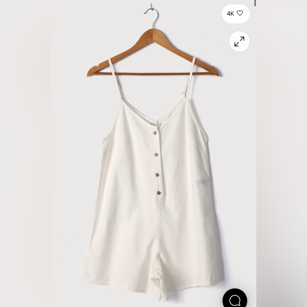 White Button-Up Romper